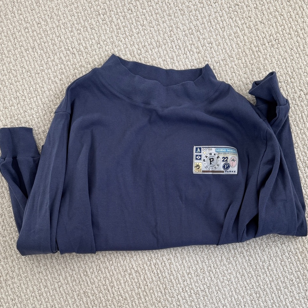 PARKE Ribbed Pullover w/ Nostalgia Patch BRAND NEW
